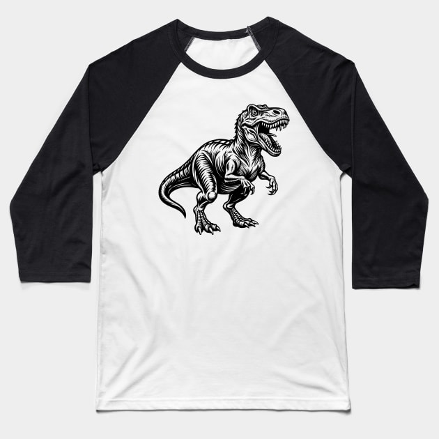 Dinosaurus T-Rex Baseball T-Shirt by valentinahramov